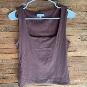 Brown tank top.